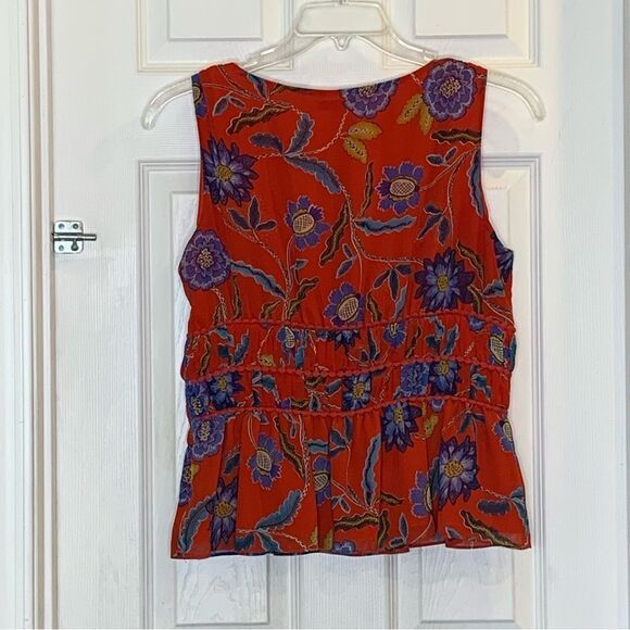 Rebecca Minkoff Lucy Sleeveless Flora Print Top Size Large - Picture 3 of 10